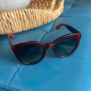 Gucci sunglasses red with sparkle